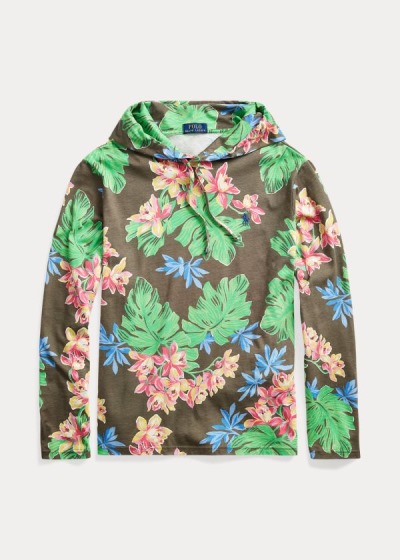 Polo Ralph Lauren Floral Jersey Hooded T Shirt Herre Danmark (SUIAN9685)